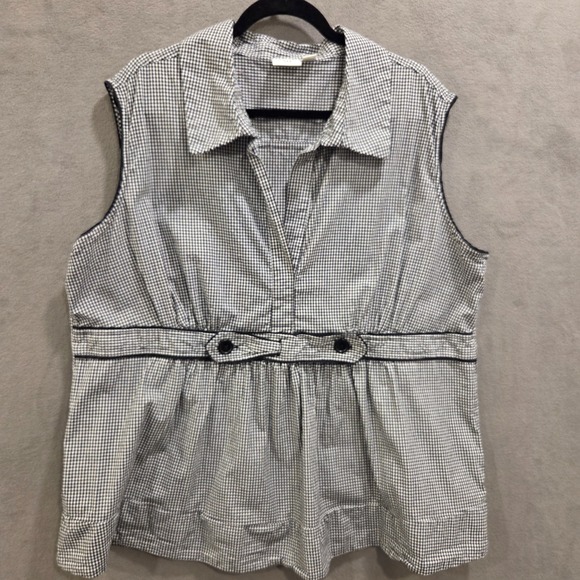 Cato Tops - Cato Gingham Sleeveless Peplum Blouse Women's Size 26/28W Casual Office Cottage